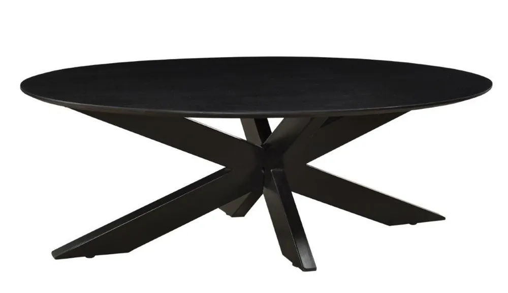 Online Kaufen Couchtisch Oslo oval 130 x 70 cm Akazie schwarz