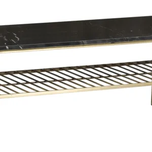Couchtisch Dian Marble 90 x 40 cm Metall Gold Marmor schwarz Sichere Zahlung