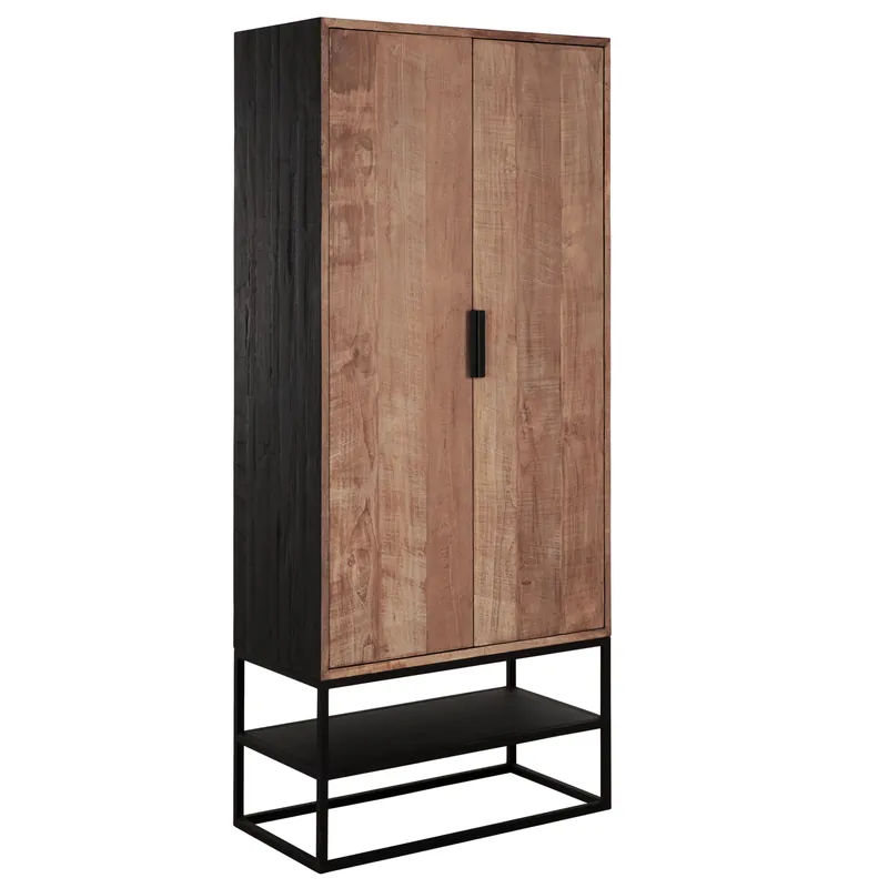 DTP HOME Schrank mit Türen Cosmo B 80 cm Teakholz Preisreduziert