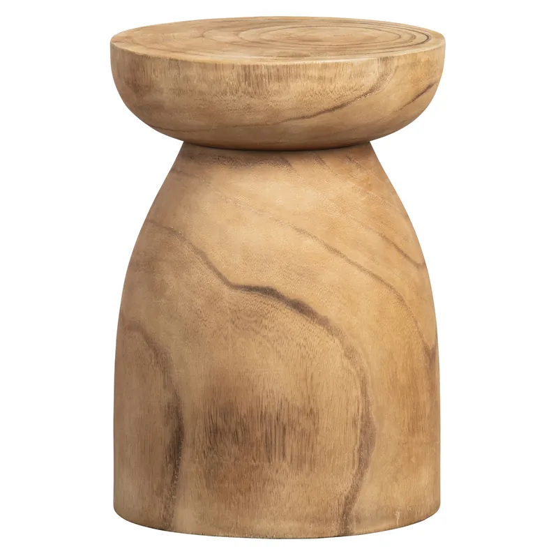 Top-Angebot 2er Set Woood Hocker Bink Ø 28 cm Paulownien Holz Natur