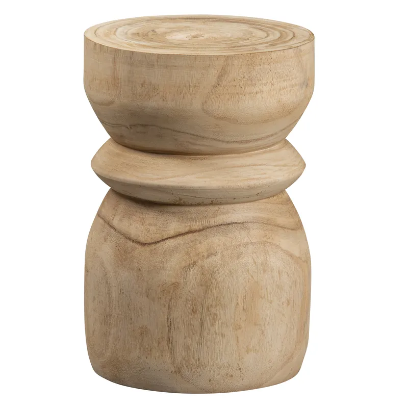 Woood 2er Set Hocker Bikkel Ø 28 cm Paulownien Holz Natur Holzhocker Neu