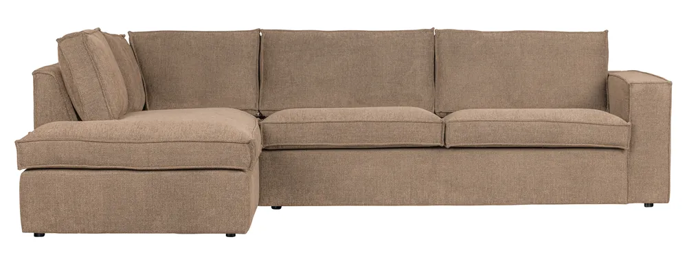 Neue Ware Woood Ecksofa Freddie hellbraun beige Chaiselongue links