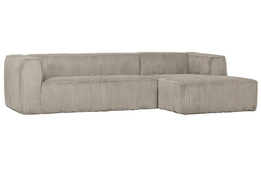 Ecksofa BEAN Rib Cord natural Longchair rechts Mega-Angebot