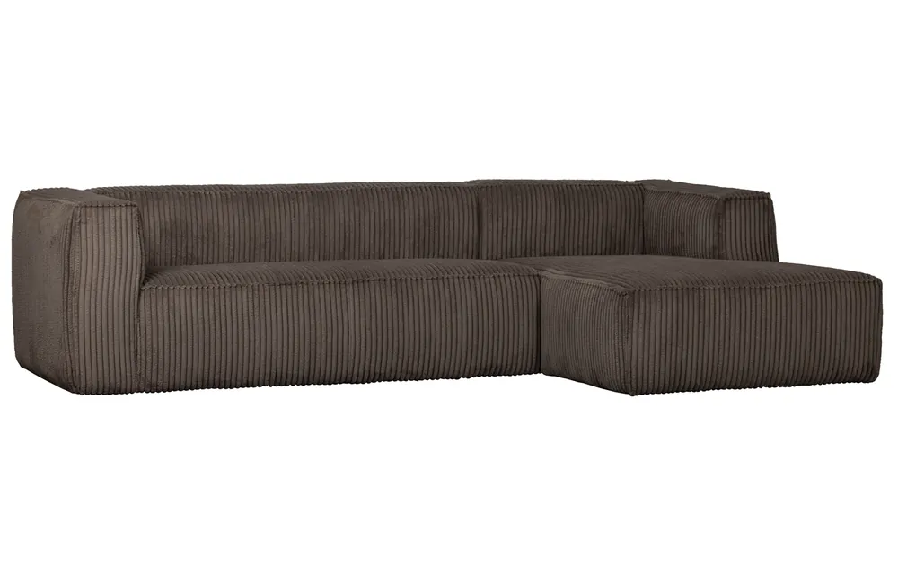Must-Have Ecksofa BEAN Rib Cord schlammfarben Longchair rechts