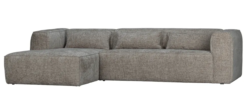 Ecksofa BEAN Melange travertin Longchair links Super-Preis