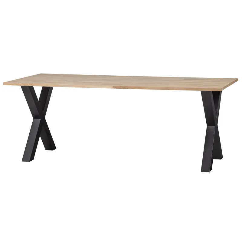 Jetzt Kaufen Esstisch Tablo 200 x 90 cm Eiche massiv FSC Metall X-Füße