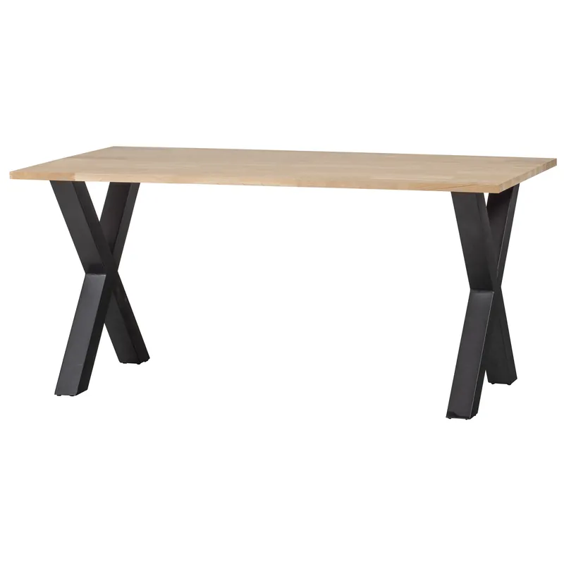 Esstisch Tablo 180 x 90 cm Eiche massiv FSC Metall X-Füße Schnäppchen