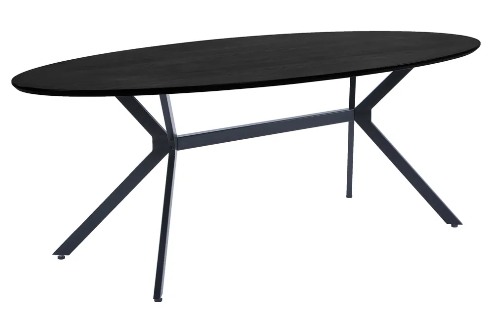 Begrenztes Angebot Esstisch Bruno 220 x 100 cm oval schwarz