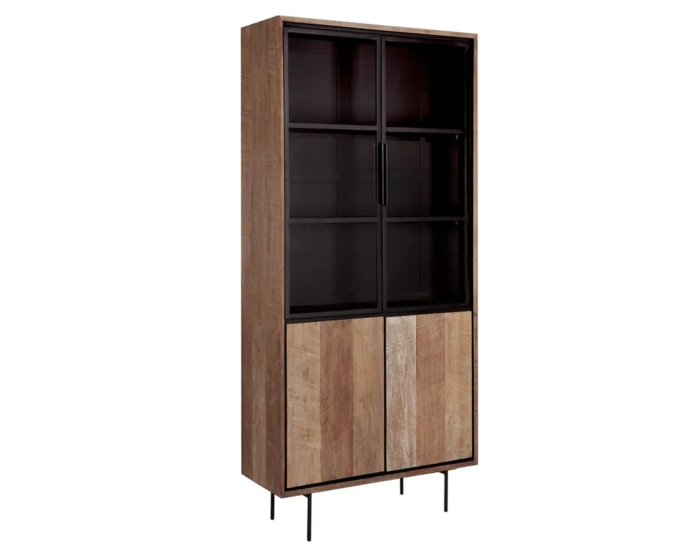 Neue Kollektion Vitrine Vitrinenschrank Metropole H 210 cm Teakholz