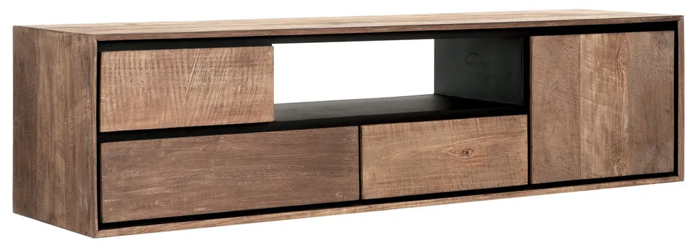 Knallerangebot TV Lowboardl Metropole 155 cm hängend recyceltes Teakholz massiv