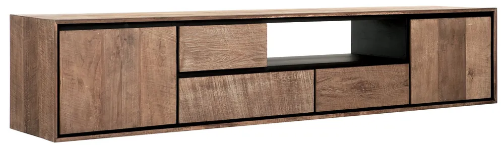 TV Lowboard Metropole 195 cm hängend recyceltes Teakholz Neu Im Sortiment