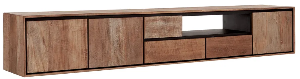 Neue Kollektion TV Lowboard Metropole 235 cm hängend recyceltes Teakholz massiv
