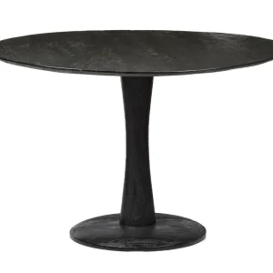 Neue Kollektion Esstisch Vivian Ø 120 cm rund Mangoholz schwarz