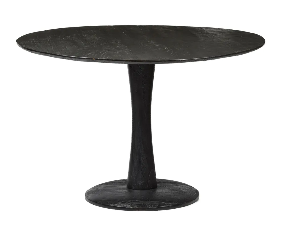 Neue Kollektion Esstisch Vivian Ø 120 cm rund Mangoholz schwarz