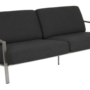 2,5 Sitzer Gartenbank Naos 193 cm Edelstahl Polsterung schwarz Begrenztes Angebot