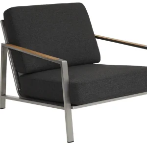 Sonderaktion Lounge Garten Sessel NAOS Armlehne Edelstahl Polsterung schwarz