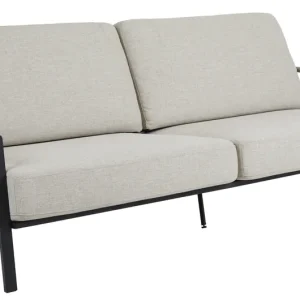 2,5 Sitzer Gartenbank Lyra 193 cm Edelstahl schwarz Polsterung sandfarben Versand Am Gleichen Tag