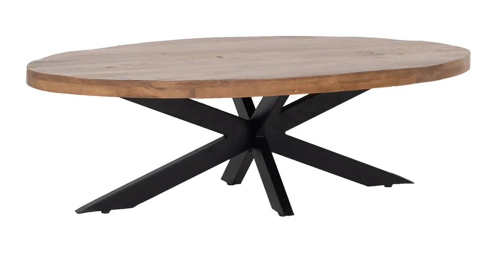 Finale Aktion Industrie Couchtisch Keron oval 130 x 70 cm Mangoholz