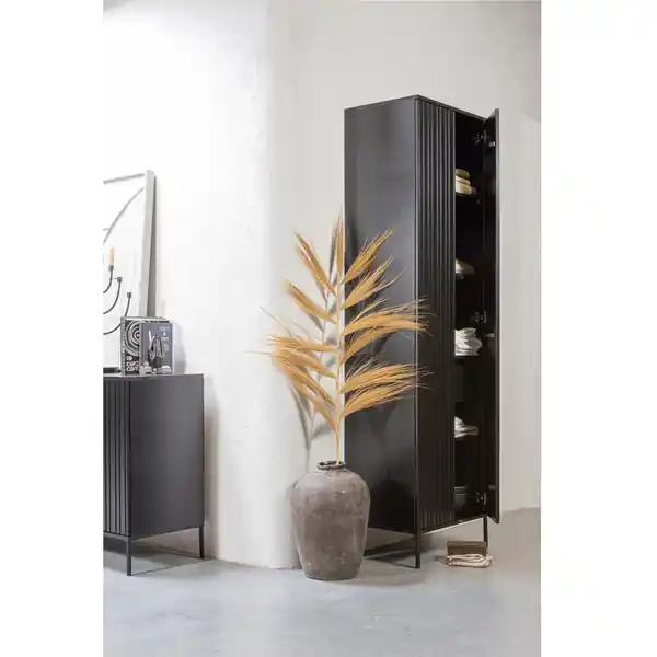 Schrank New Gravure H 210 cm Kiefer schwarz Letzte Chance