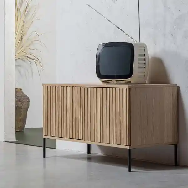 Zertifiziert woood Kommode TV Möbel New Gravure 100 cm Eiche