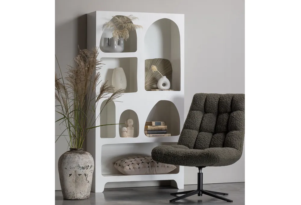 Trendiger Schrank Regal Caz groß H 180 cm weiß Highlight
