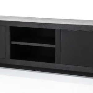 TV Möbel Helsinki B 160 cm Eiche schwarz Lowboard Begrenztes Angebot