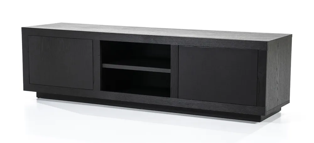 TV Möbel Helsinki B 160 cm Eiche schwarz Lowboard Begrenztes Angebot