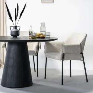 Markenware Esstisch Aron rund Ø 130 cm Mango Holz schwarz