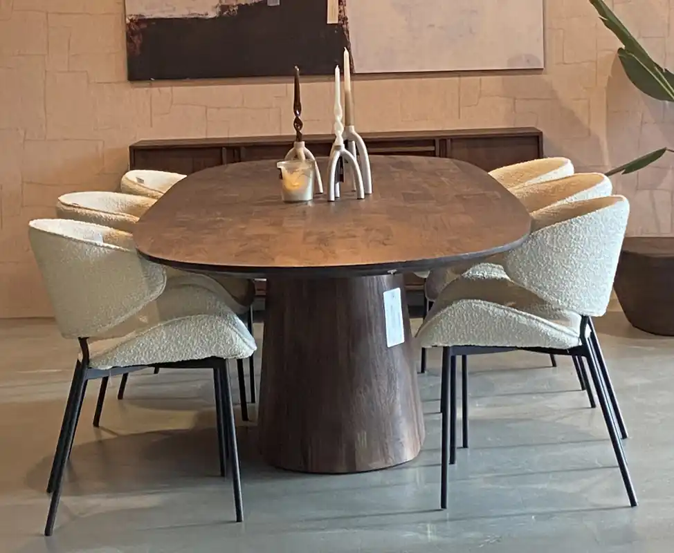 Esstisch Aron 300 x 110 cm oval Mango braun Holz Kracherpreis