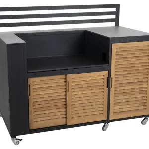 Fornax Garten Outdoor Küche Element GRILLEINSATZ Alu Teakholz Billig