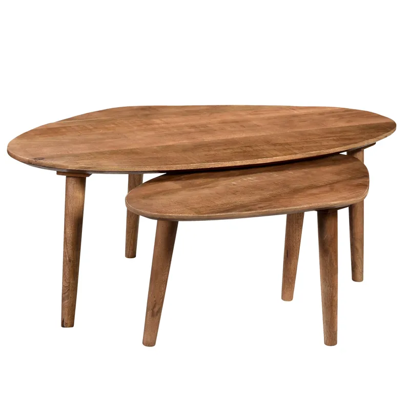 2er Set Couchtisch organisch Xavier Mango massiv Sofort Bestellen