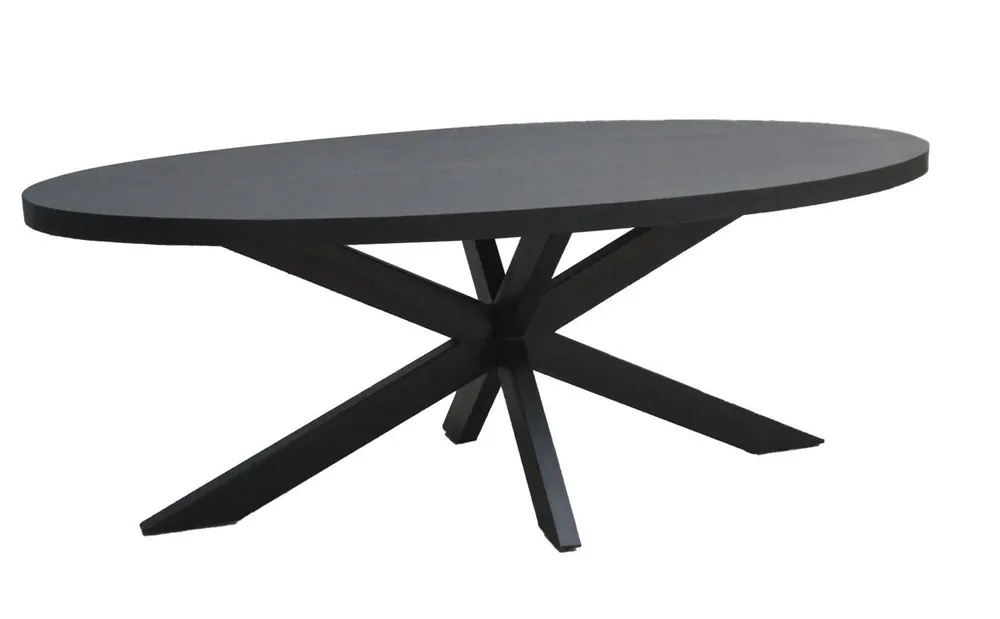 Esstisch Spider 180 x 90 oval Mango schwarz Direkt Vom Hersteller