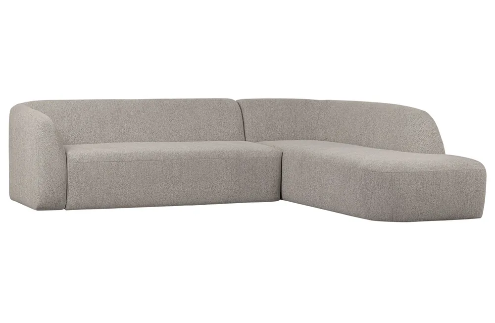 Sichere Zahlung Eckgarnitur Sloping Chenille off white melange Ecksofa Longchair rechts