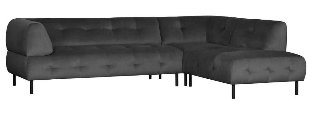 woood Lloyd Ecksofa rechts washed Velvet Samt Gusseisen Expressversand