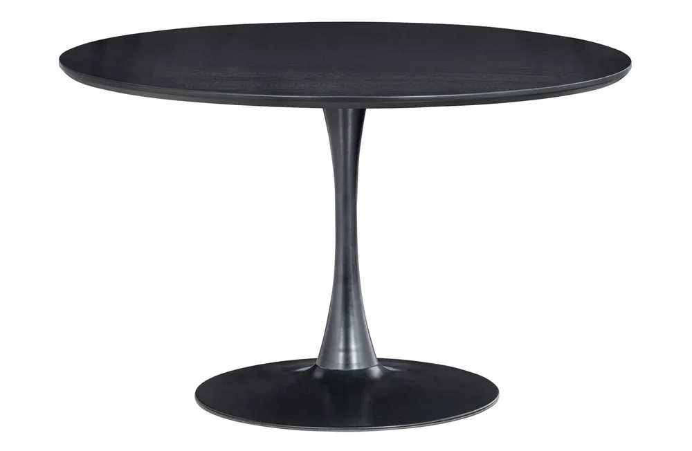 Kracherpreis woood Esstisch Sammy Ø 120 cm rund MDF schwarz Tropetenfuß