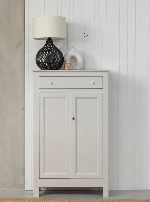 Schrank Kommode Eva H 150 cm Kiefer nebelgrau Ausverkauf