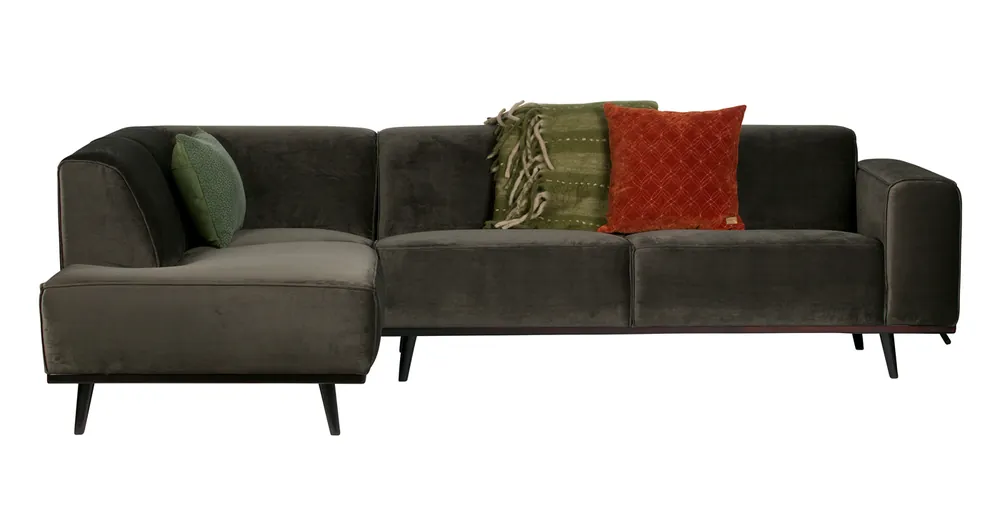 Ecksofa STATEMENT Samt warmgrün links Preiswert