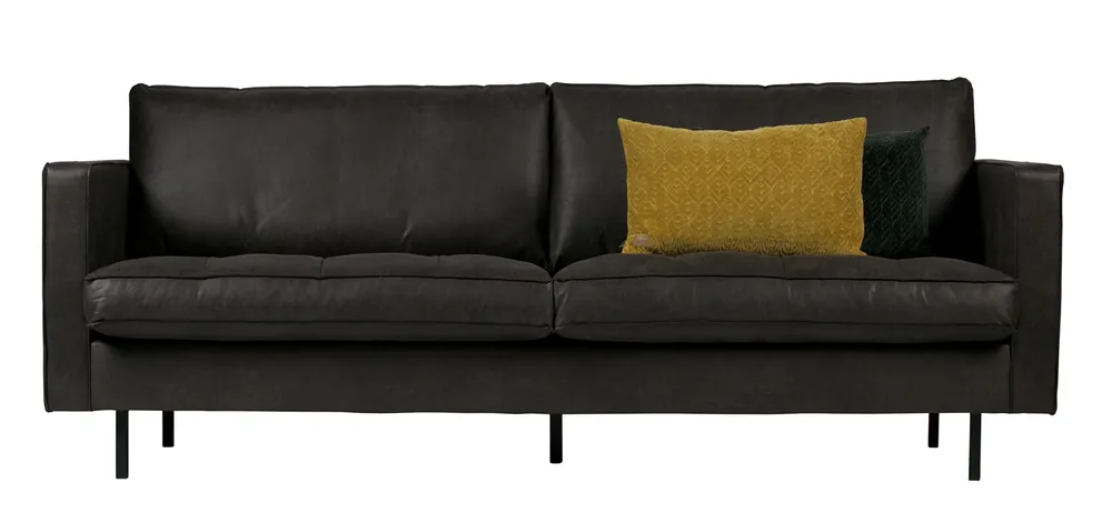 Nur Für Kurze Zeit 2,5 Sitzer Sofa Rodeo classic schwarz recyceltes Leder