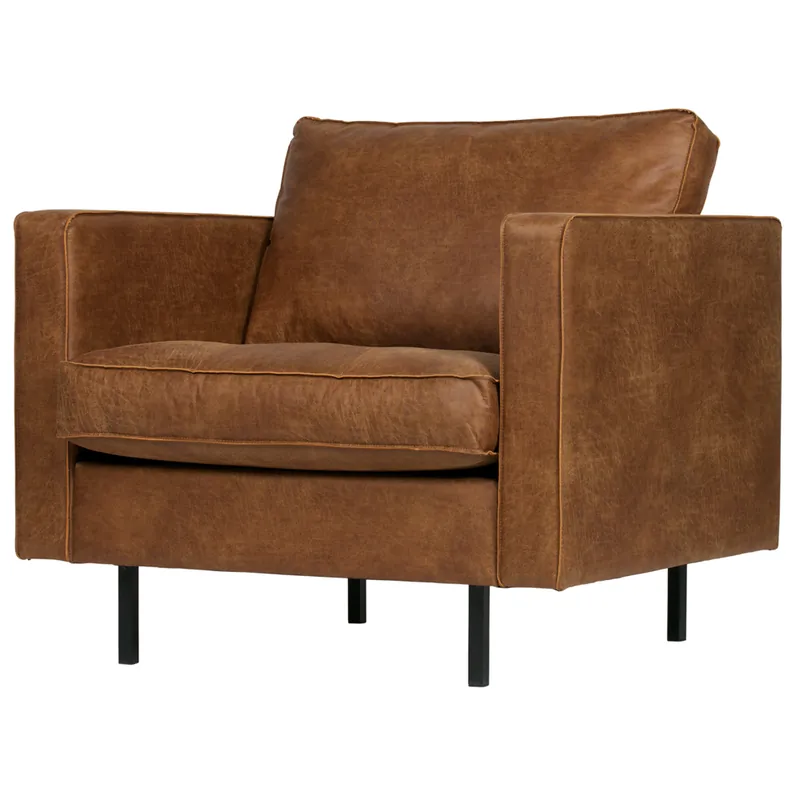 Super-Preis 1,5 Sitzer Sessel Rodeo Classic recyceltes Leder Vintage Cognac