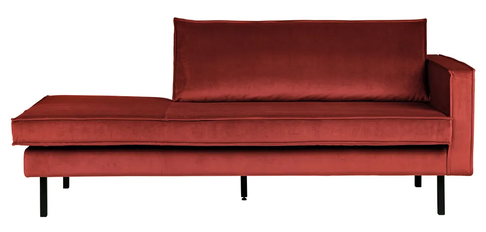Sofa Chaiselongue RODEO Recamiere Samt kastanie Neue Ware