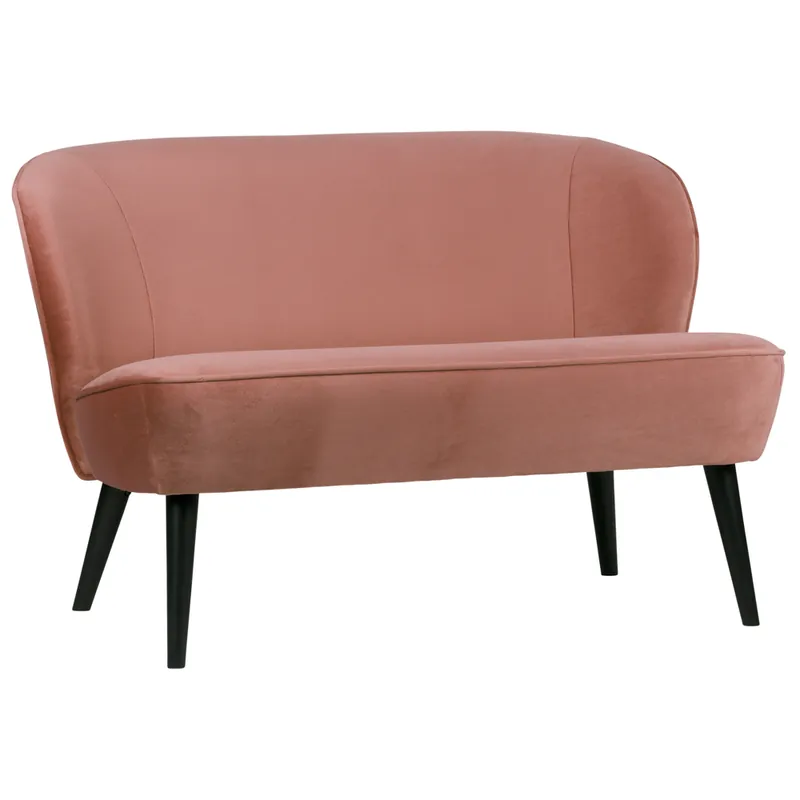 Günstig kleines 2 Sitzer Sofa SARA 110 cm Samt Altrosa