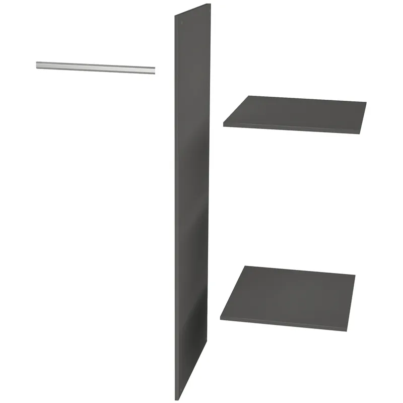 Zusatzpaket für Kleiderschrank Connect 2 Türen Seite Böden Kleiderstange Kiefer schwarz Nur Heute