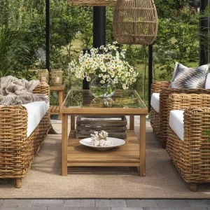 Garten Lounge Gruppe Natur Rattan ROSSVIK Sofa und Sessel Neue Kollektion