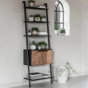 Top-Seller Wandregal Regal Cosmo H 200 cm mit 2 Türen Teakholz
