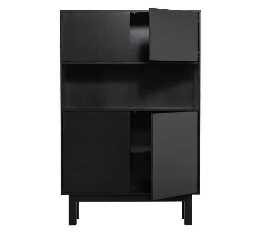woood Schrank Finca H 165 cm Schrank Kiefer schwarz Preisreduziert