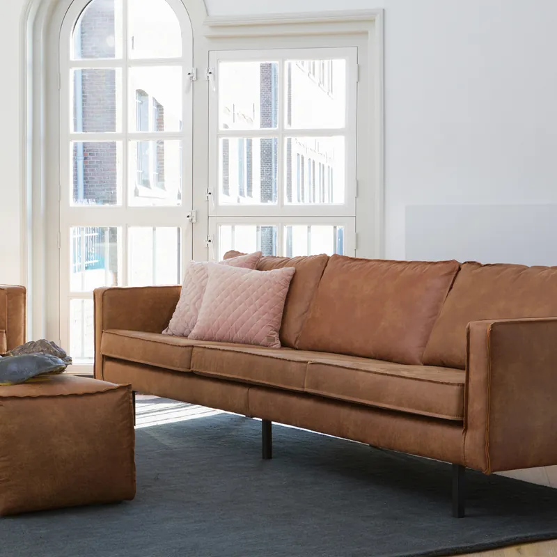 Direkt Vom Hersteller 3 Sitzer Sofa RODEO recyceltes Leder cognac