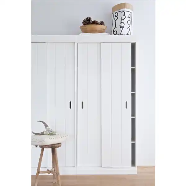 Finale Aktion woood Schrank Kleiderschrank ROW Kiefer weiß