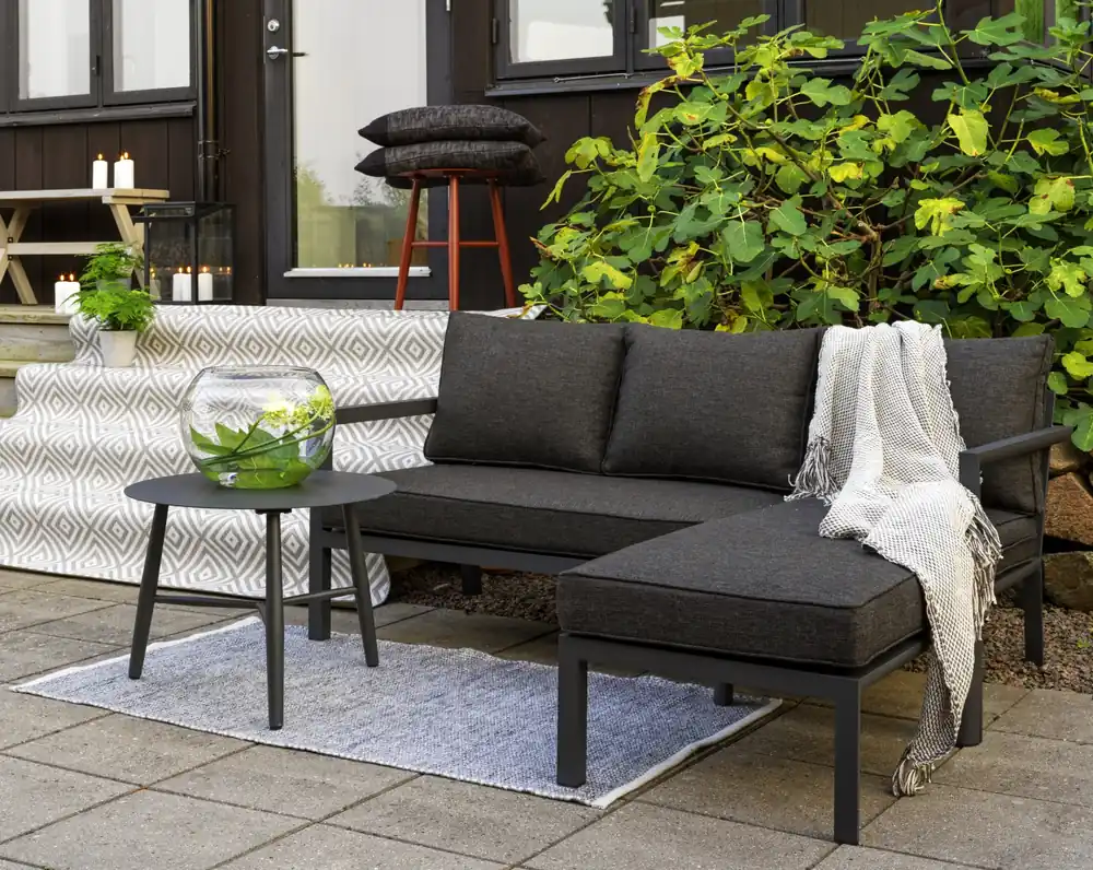 Sale Garten Lounge Set DEALIA Diwan Sofa dunkelgrau
