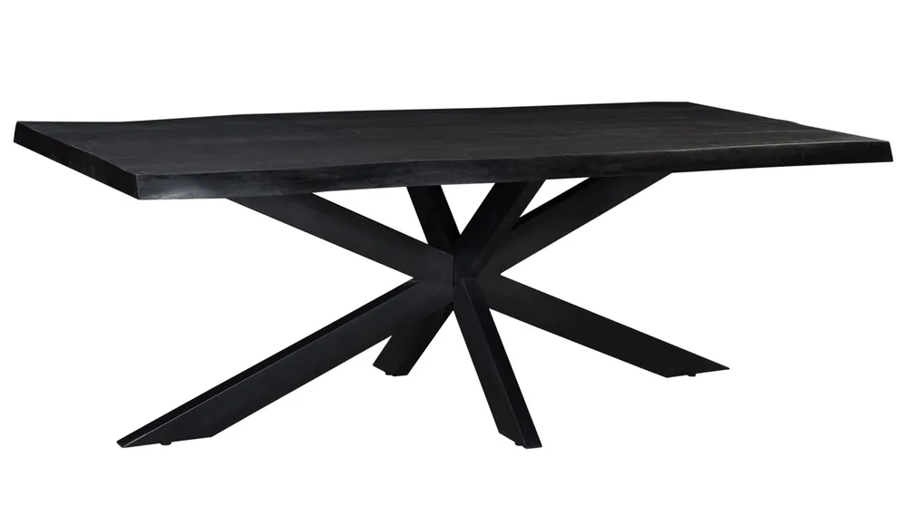 Begrenztes Angebot Esstisch Baumstamm Spider 220 x 100 cm Mangoholz schwarz