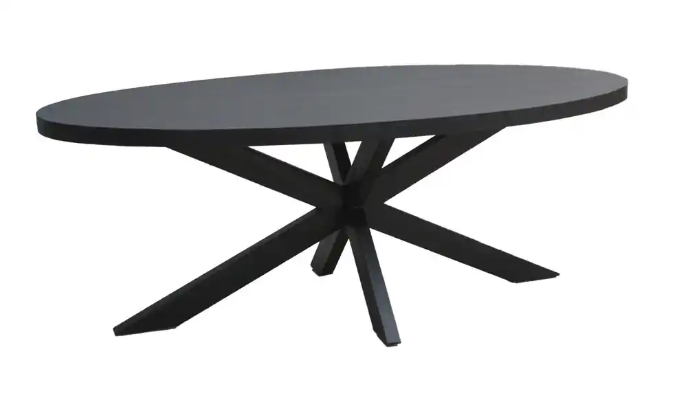 Esstisch oval 240 x 110 cm Spider Mangoholz schwarz Saisonangebot